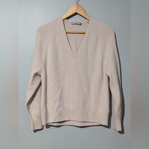 Vince Cashmere V-neck Sweater Cream Pullover